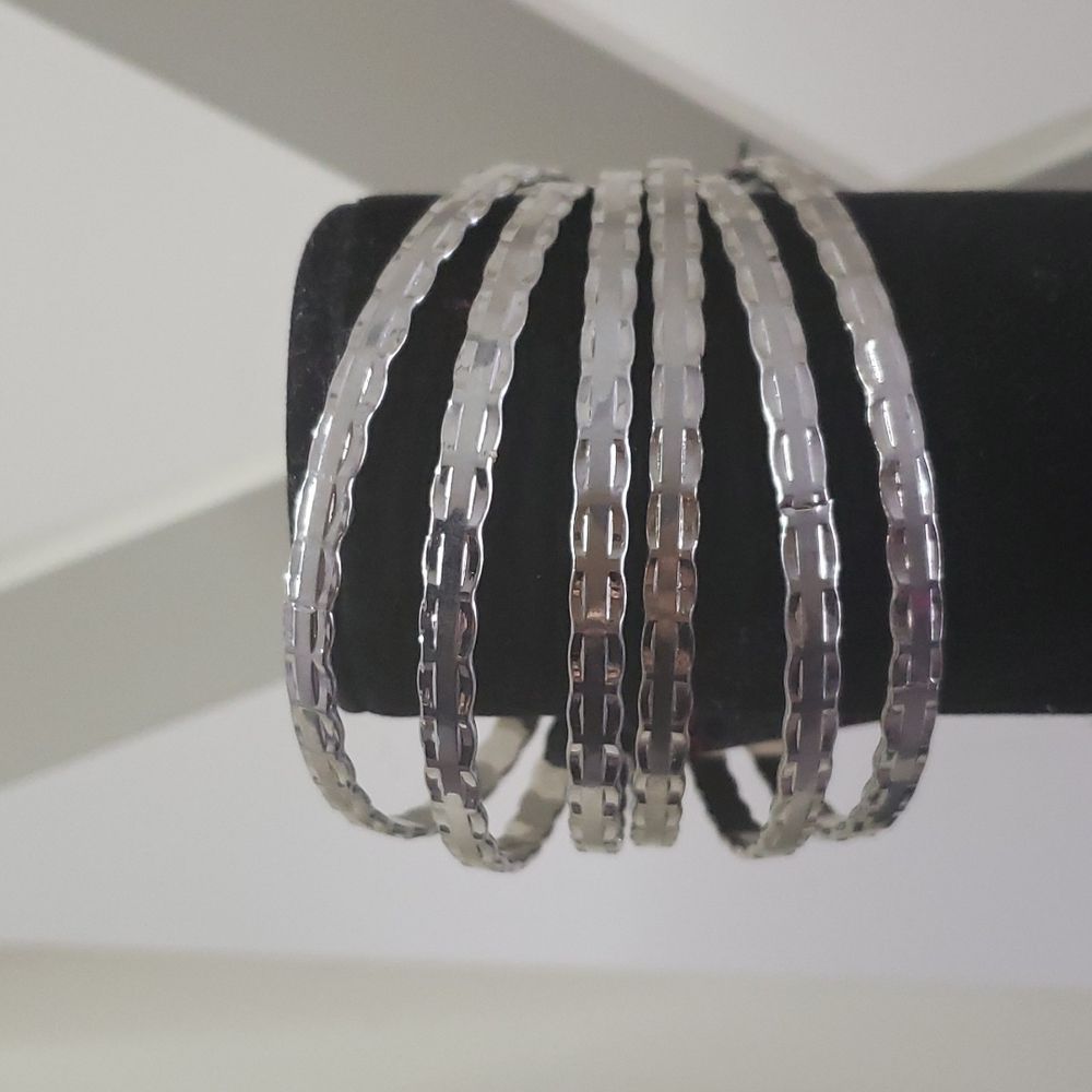 Paparazzi Silver Bangle Bracelet. Set of 6. New With Tags